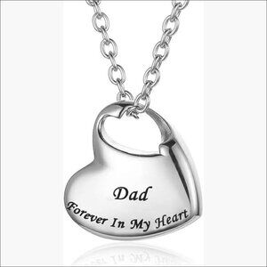 Stainless Steel Cremation Urn Necklace with Filling Kit, Memorial Pendant